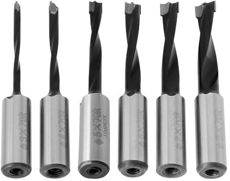 Create idea 6Pcs Woodworking Double-Edged Forstner Drill Bits Kit 3/4/5/6/7/8mm Right-Hand Positive Rotation Drill Bit Wood Router Bit Row Drilling Row Drill Head