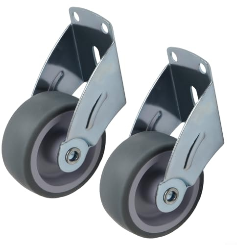 Adjustable Gate Caster Wheel, 60 * 50 * 20mm Steel Rubber Wheels for Wooden Gate, Heavy Duty Outdoor Farm Gate Doors Supports Gate Wheel Gate Hardware(2 Gray)