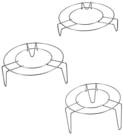 HOLIDYOYO Steamer Rack Trio Set 3pcs Stainless Steel Steaming Tray Cooking Stand Heat-resistant Pot Holder for Dumplings Fish Baking Kitchen Use