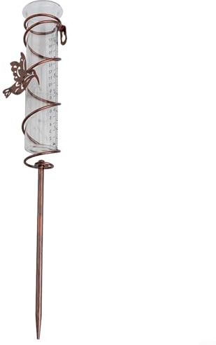 Elegante pluviómetro de cristal con una característica única de colibrí para paisajes
