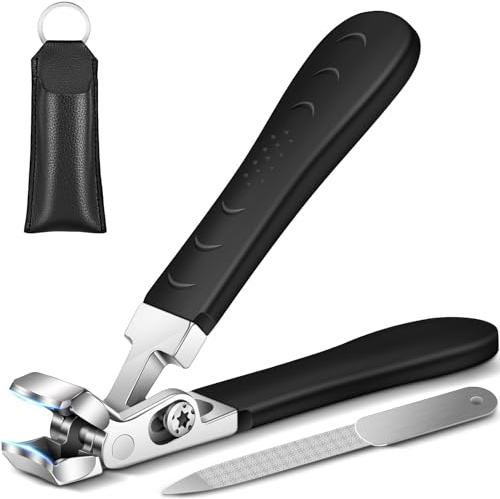 Coupe ongle pied professionnel, ergonomique à tête inclinée pince coupe ongle pied pour senior, coupe ongles pieds dur et epais avec large ouverture de mâchoire