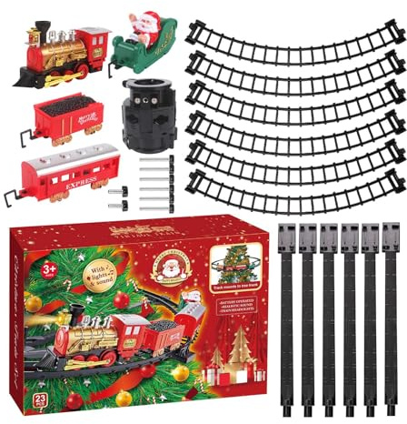 Trenino per albero di Natale, ornamenti con suoni luminosi, set di treni musicali per albero di Natale, per, sala giochi, soggiorno, camera da letto, feste invernali, vacanze, compleanni