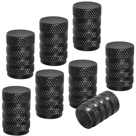 8 Pcs Tire Valve Stem Caps,Dust Caps for Cars Tyres,Black DustCaps for CarTyres Tire Valve Stem Caps,Dust Caps Replacement for Car Tyres, Stem For Bicycles, Trucks, Motorcycles (Black)