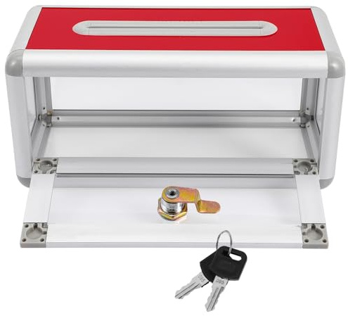 JOINPAYA Boîte à Cartes de Visite de Bureau Multifonctionnelle avec Serrure Grosse Capacité Transparente Urne Verrouillable pour Collecte de Cartes et Bulletins Rangement Professionnel