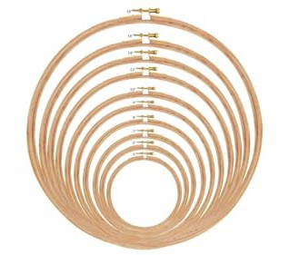 AARNAV Round Wooden Embroidery Hoop Set, Cross Stitch Ring Frames for DIY Craft Sewing, Multiple Sizes 5 to 18, Natural Wood Finish (1 X Round 5 (12.7cm))