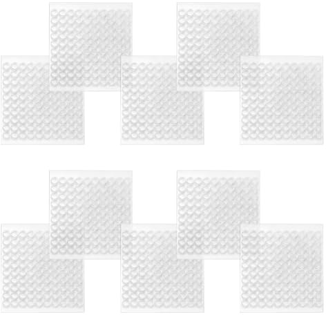 OSOLADY 10 Ark Transparenta Dubbelsidiga Klistermärken Självhäftande Putty Prickar för Fotohängning Affischer och Pyssel Avtagbar Märken Per Ark för Hem och