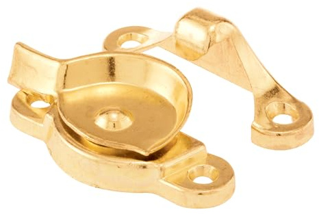 Prime-Line F 2574 Sash Lock, 1-15/16 and 1-7/8 In. Hole Centers, Fits Single/Double Hung Wood Windows, Diecast Zinc, Brass-Plated (Single Pack)