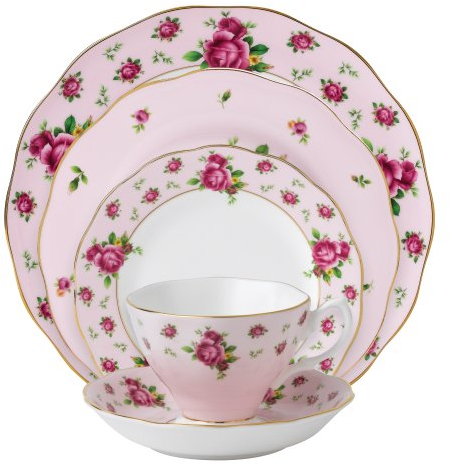 Royal Albert New Country Roses Service de table vintage formel 5 pièces Rose