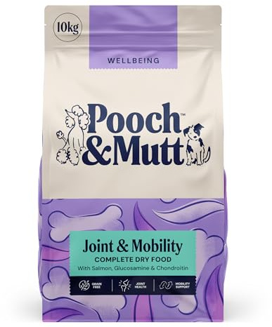 Pooch & Mutt - Joint Care Complete Dry Dog Food Grain Free (Regular Sized Kibble), for Mobility Support and Joint Aid, Salmon and Sweet Potato, 10kg (packaging may vary)