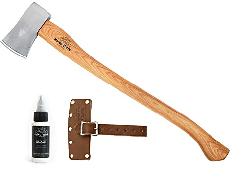 1844 Helko Werk Germany Classic Scout Axe - Made in Germany Felling Axe, Cutting Axe, Camping Axe, for felling trees, cutting wood, splitting camp firewood - Head 2.5 lbs, Handle 28 in. (Scout) #10492