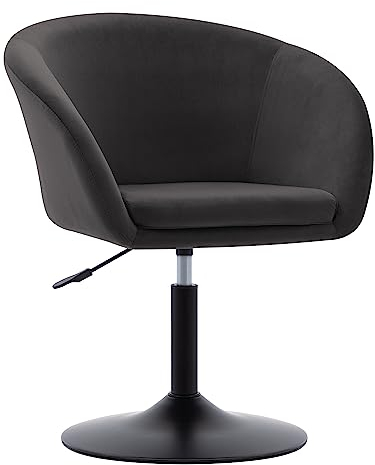 DUHOME Fauteuil Chambre Pivotant, Fauteuil de Maquillage Réglable en Hauteur Fauteuil Salon Moderne Réglable Chaise Chambre Chaise Rembourrée,Gris foncé