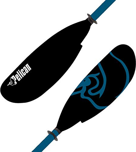 Pelican Vesta Kayak Paddle - Aluminum Shaft with Nylon Reinforced Blades - Lightweight and Adjustable Perfect for Kayaking - Premium Quality Material - 90.5 in - Black/Blue