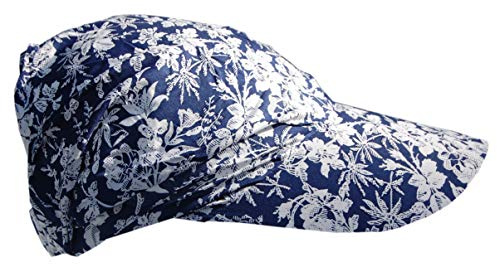 Cool4 sommar paraply huvudduk visir strand mössa bandana solskydd mössa A01, Blå (vit blommad), S