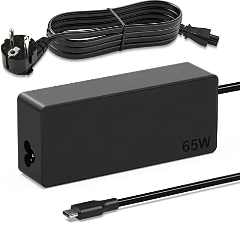Caricatore USB C 65W Tipo C Alimentatore per Lenovo ThinkPad T14 T15 T480 T480s T490 T490s T580 T590 E490 E580 X280 X380 L380 L480 L490 Yoga 720 730 910 Caricabatterie PC Portatile Notebook Adattatore