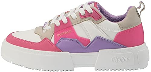Buffalo Damen Low-Top Sneaker RSE V2, Damen Sneaker,straßenschuhe,Strassenschuhe,Sportschuhe,Freizeitschuhe,Weiß (White/Purple/PINK),39 EU / 6 UK