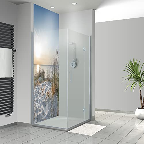 WANDFREUDE individuelle Duschrückwand Aluverbundplatte auf Maß (1 Stück - Meerblick - Seidenmatt) – Dusche Wandverkleidung Duschwandverkleidung Duschrückwände
