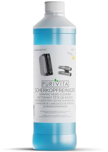 PURIVITA® Scherkopfreiniger Nachfüllflüssigkeit [1000ML] - Scherkopfreiniger Kompatibel mit verschiedenen Reinigungskartuschen - Rasierer Reinigungsflüssigkeit Braun Clean & Renew