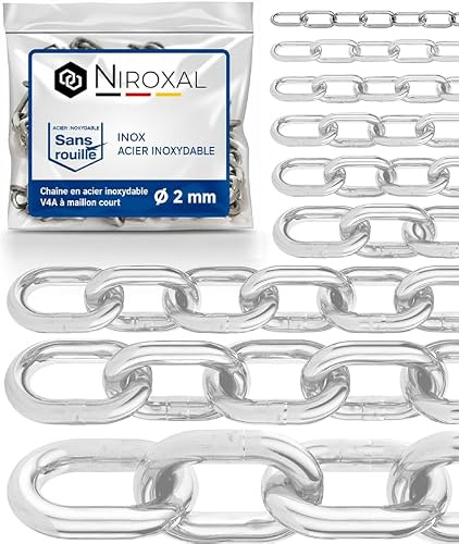 50 meter 2 mm tjock metallkedja säljs per meter V4A svängkedjor korta länkar i en del järnkedja A4 DIN 56856 barriärkedja DIN 766 rostfri stålkedja 50 m