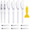 6 bolígrafos de pintura de retoque, 6 piezas de jeringas de 2,5 ml, 1 raspador, accesorios de reparación de pared, pinceles rellenables, adecuado para reparar paredes, grietas de puertas