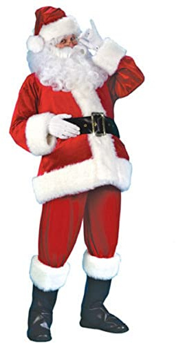 Edhomenn Ensemble de costume de Père Noël pour homme – Costumes de cosplay de Noël – Costume rouge de Père Noël (01 Blanc, XL)