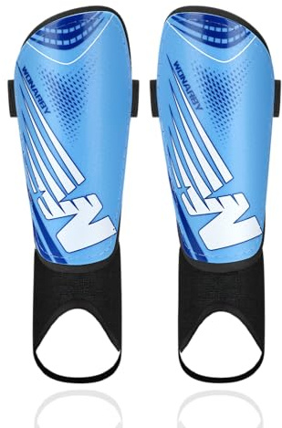 Shin Guards Soccer Youth Kids - Shin Guard for Toddler Boys Girls Teenagers 2-18 Years Old with Ankle Sleeves Protection - Football Shin Pads Equipment with Adjustable Strap - Blue,S