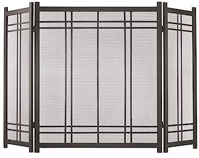 Pantalla Para Chimenea Pantalla de chimenea, cubierta de protección contra chispas for chimenea, cubierta de chimenea de malla metálica for sala de estar, pantalla de chispa de rejilla de hierro forja