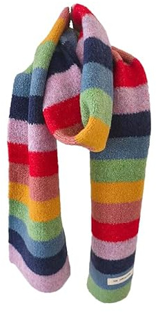 EILJSF Rainbow Stripes Boho Women's scarf Soft Warm Wool Neck Scarves Winter