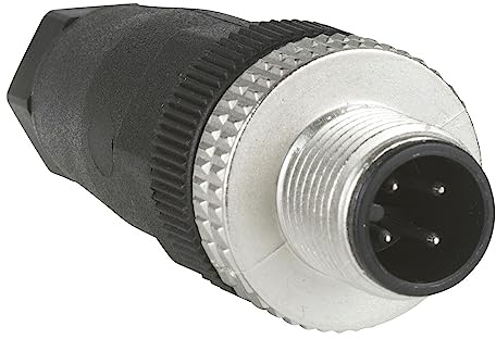 Schneider Electric XZCC12MDM40B Connecteur nu Mâle, M12, Métal Bague Matière, 4 Broches, Droit, Presse-Étoupe Pg7, 3 A, 125-150V