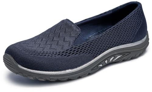 Skechers Women's Loafer Flat, Navy Mesh, 9