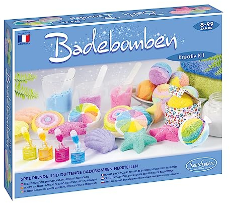 Sentosphere 3902250 Kreativ-Kit Badebomben, Bastelset für Kinder und Erwachsene, DIY Badespaß, vegan