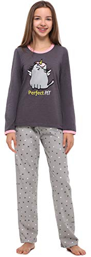 Merry Style Mädchen Jugend Schlafanzug MS10-192 (Dunkelmelange/Grau, 158)