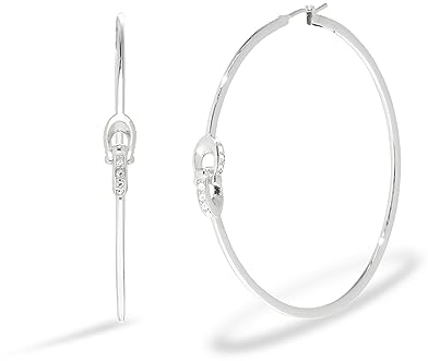 COACH Interlock C Hoop Earrings Crystal One Size
