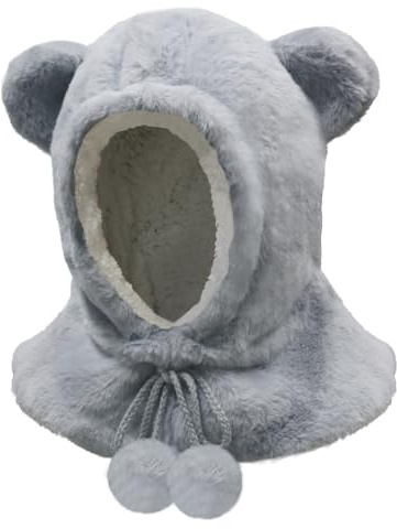 JFAN Bambini Cappello Invernali Calda in Pile Beanie Berretti 2 in 1
