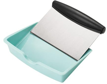 Rascador de harina, rascador de banco de acero inoxidable, rascador de repostería para cuencos, cortador de alimentos de cocina, cortador de banco, rascador de de cocina con cuchara para hornear