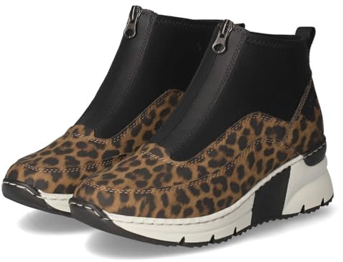 Rieker N6352-90 Schlupfstiefel Textil & Synthetik Damen in braun-Kombi - Gr. 42