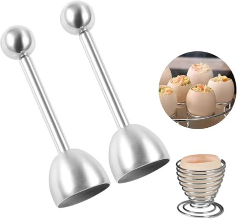 FHISKUNYU, 3 pezzi pelapatate uova sode, tagliauova professionale, separatore guscio uovo, Strumento in acciaio inox per aprire uova sode e molli