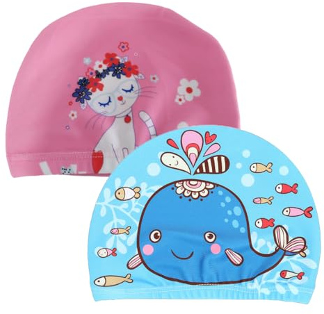 Lot 2 bonnets natation enfants