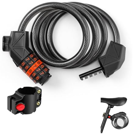 LEOINAER Lucchetto a Combinazione per Bicicletta, ad Alta Sicurezza, Lucchetto Antifurto Catena Bici 110 cm/11 mm con Codice a 5 Cifre, Sicurezza Elevata, Supporto Incluso, Protezione Alta Sicurezza