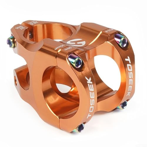 Attacco manubrio corto in lega di alluminio da 35 mm, 31,8 mm, lavorato a CNC, per mountain bike, bici da strada, montaggio a forcella ultraleggero (arancione)