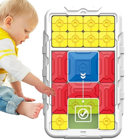 Slide Puzzle Game - Educational Puzzle Board with 500 Levels - Sensory Educational Interactive Brain Teaser Game for Road Trip Family Outdoor Indoor Party Kids