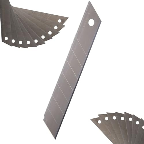 ToolSpace Hojas de Repuesto para Cúter Cuchillo Hoja Segmentada de Acero al Carbono Templado Corte Preciso para Papel Cartón Tela Plástico Cuero y Otros Materiales – 18 mm Juego de 20