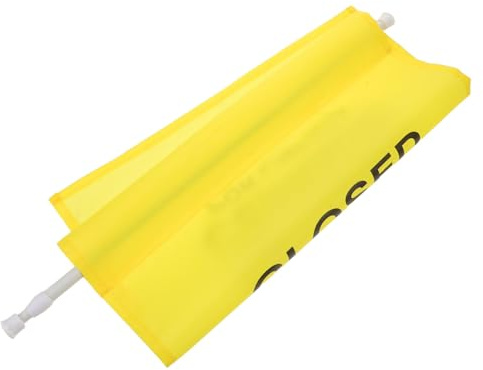 ASAKKURA Expandable Yellow Bathroom Cleaning Sign Door Barricade Banner for Restrooms Commercial Hanging Safety Notice Lightweight Closed for Cleaning