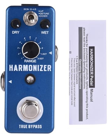 Aumotop Harmonizer Gitarr Effektpedal Kompakt/Pitch Shift/Detune Elgitarrpedal för Gitarrister Mörkblå Zinklegeringsmaterial 3 Lägen för Nybörjare och Proffs