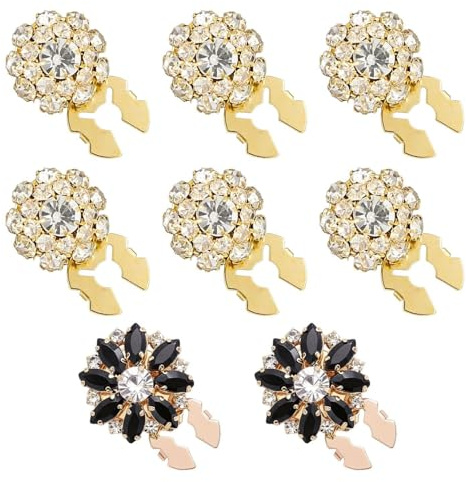 DUINIU 8 Botones Brillantes De Diamantes De Imitación, Botones De Camisa De Metal, Accesorios De Decoración De Ropa, Adecuados para Trajes Y Abrigos.