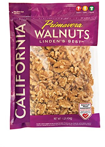 Primavera Walnuts Halves and Pieces 1lb - Raw Unsalted Walnuts 100% California Grown