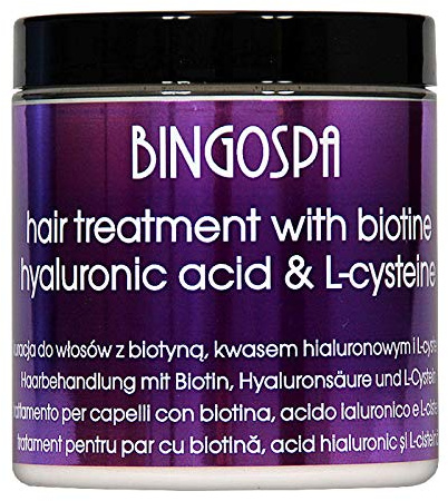 BINGOSPA Hårbehandling med biotin, hyaluronsyra och L-cystein för starkt hår, näring hårrötter – 250 g