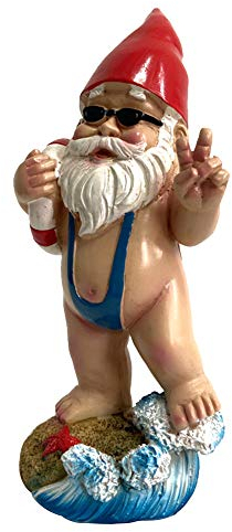 Garden Goblin Funny Garden Gnome Statue, Naughty Garden Gnome Dwarfs Sculpture, Rude Garden Gnomes Man Ornaments, Resin Indoor Outdoor Figurine Art Decorations for Patio, Yard, Lawn(AW-003)