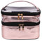 BAYINBROOK Trousse de Maquillage Portable Double Couche Trousse de Toilette Imperméable Grande capacité Sac Cosmétique de Voyage Vanity Case avec Brosse Compartiment (Or 5)