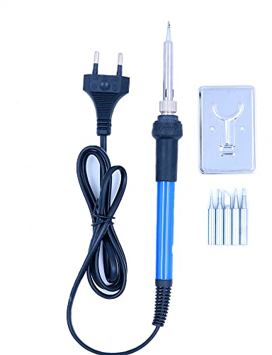 WANGCL Kit de Fer à souder avec Stylo de Fer à souder électrique réglable en température, Outil de Soudure électronique 60W/220V, Support de Fer à souder 5pcs Pointes de Soudure