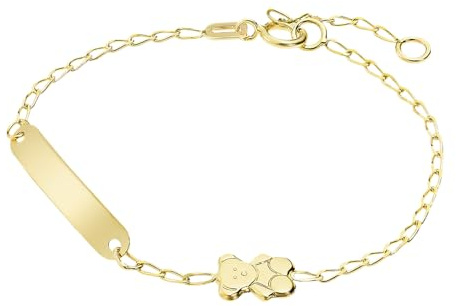 Time RoaD Bracelet Bébé en Or 9K FG00065/14 Ourson – Bracelet Esclave Or Bébé – Idéal Cadeau de Baptême ou Anniversaire